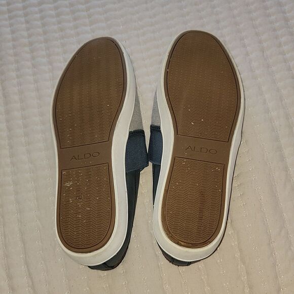 ALDO Men's Gray Denim Look & Navy Casual Slip On Comfort Loafers Size 12 - Picture 16 of 16